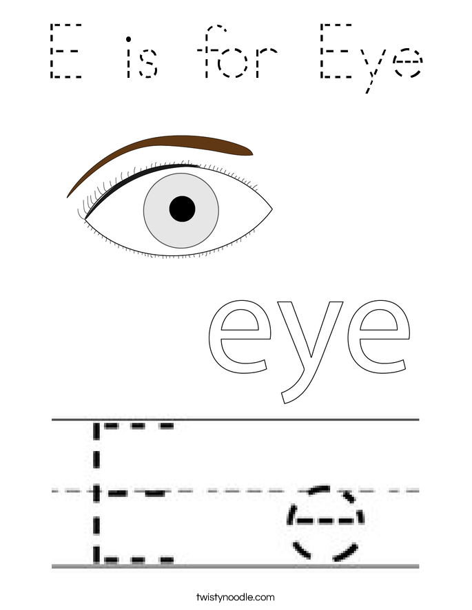 E is for Eye Coloring Page