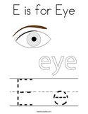 E is for Eye Coloring Page