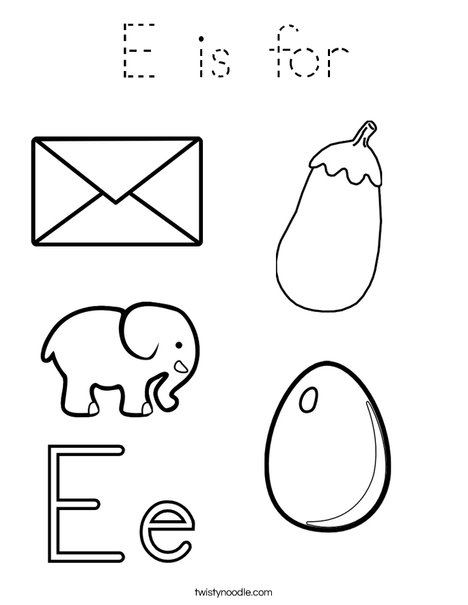 E is for Coloring Page