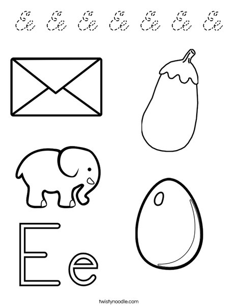 E is for Coloring Page