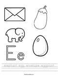 elephant egg envelope eggplant Worksheet