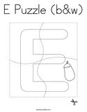 E Puzzle (b&w) Coloring Page