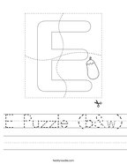 E Puzzle (b&w) Handwriting Sheet