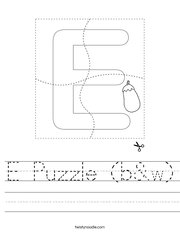 E Puzzle (b&w) Handwriting Sheet