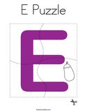 E Puzzle Coloring Page