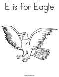 E is for Eagle Coloring Page