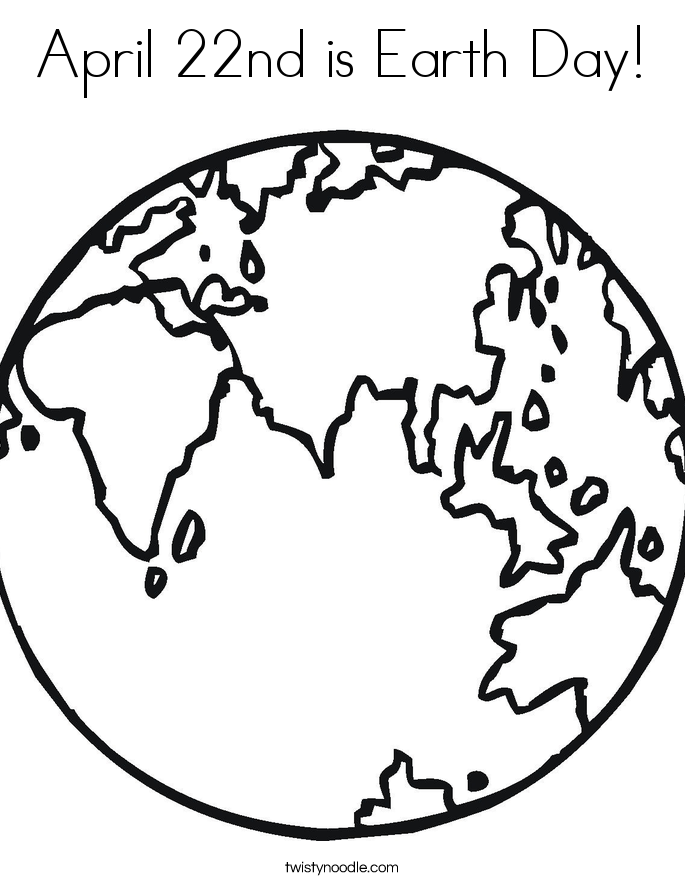 April 22nd is Earth Day! Coloring Page