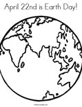 April 22nd is Earth Day! Coloring Page