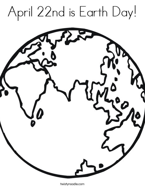 E is for Earth Coloring Page
