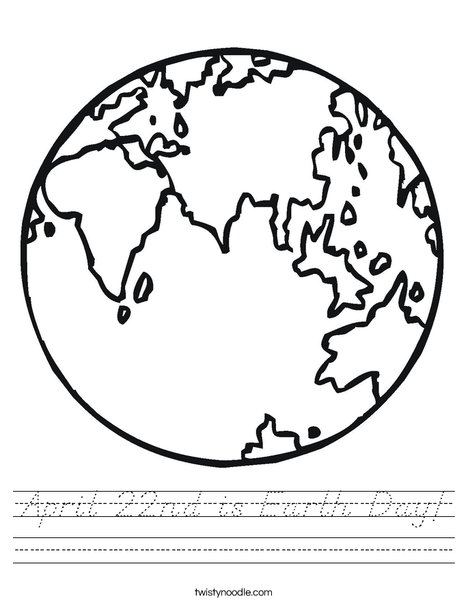 E is for Earth Worksheet