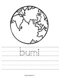 bumi Worksheet