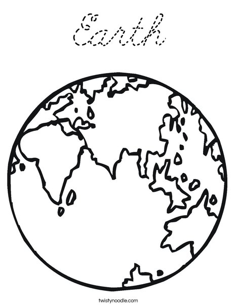 E is for Earth Coloring Page