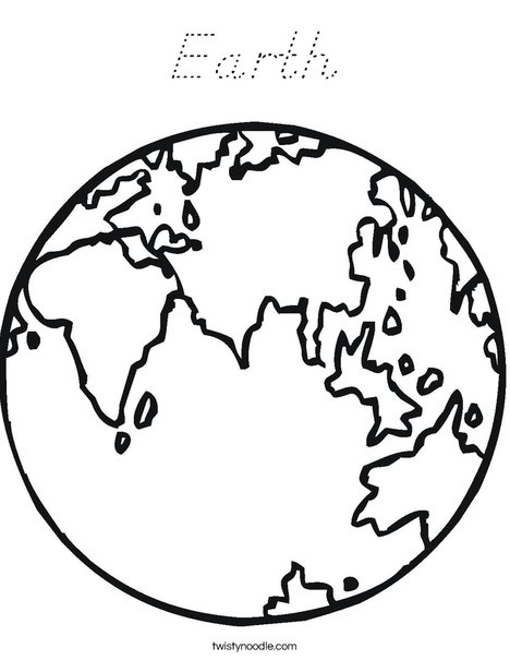 E is for Earth Coloring Page