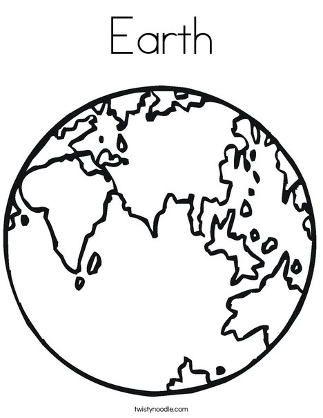 E is for Earth Coloring Page