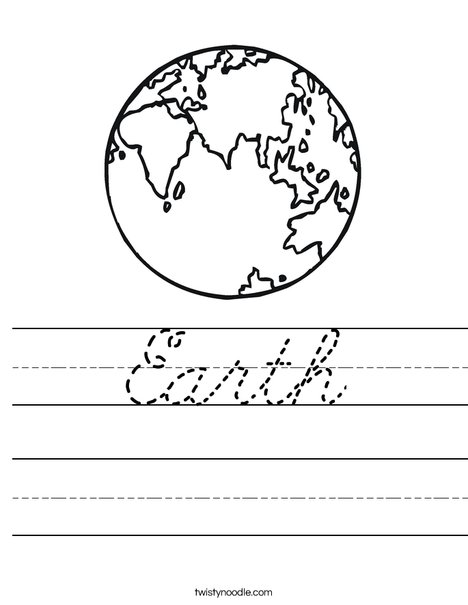E is for Earth Worksheet