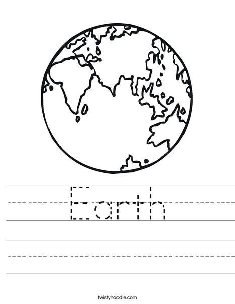 E is for Earth Worksheet