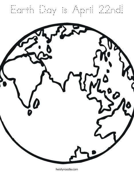 E is for Earth Coloring Page