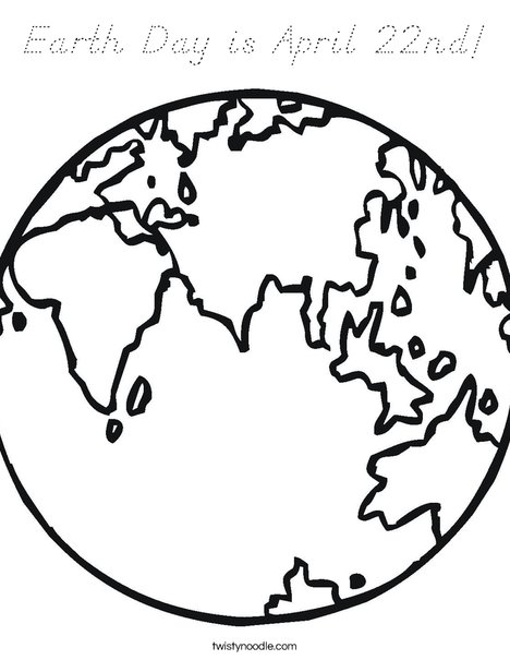 E is for Earth Coloring Page