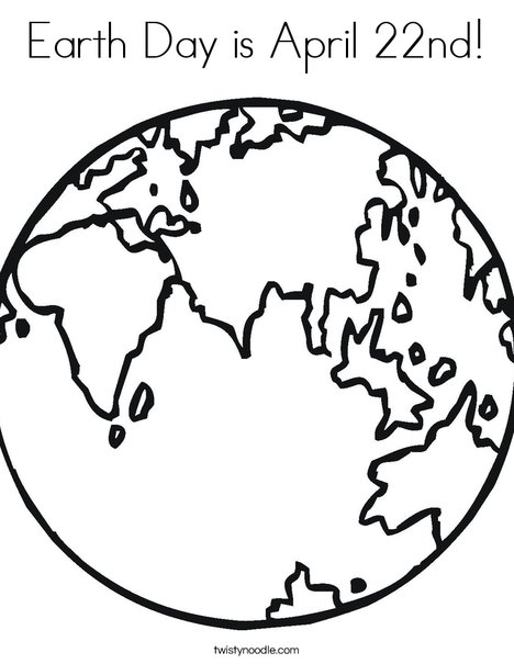 E is for Earth Coloring Page