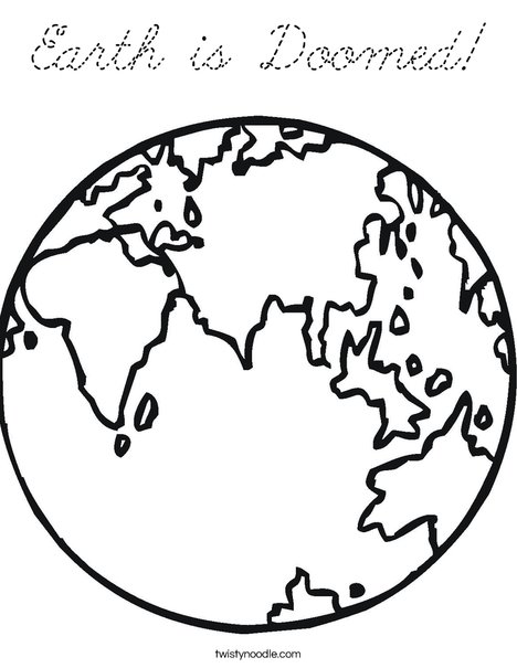 E is for Earth Coloring Page