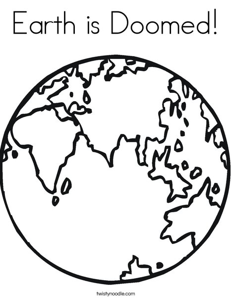 E is for Earth Coloring Page