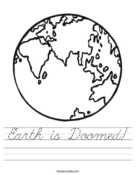 E is for Earth Worksheet