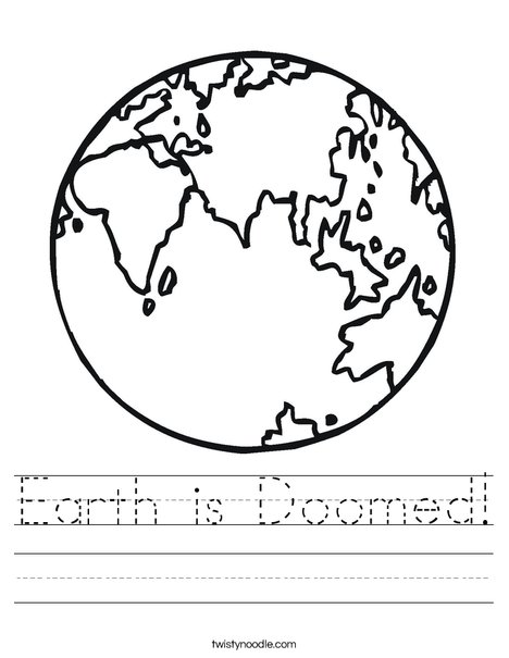 E is for Earth Worksheet