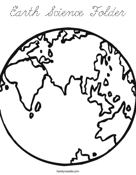 E is for Earth Coloring Page