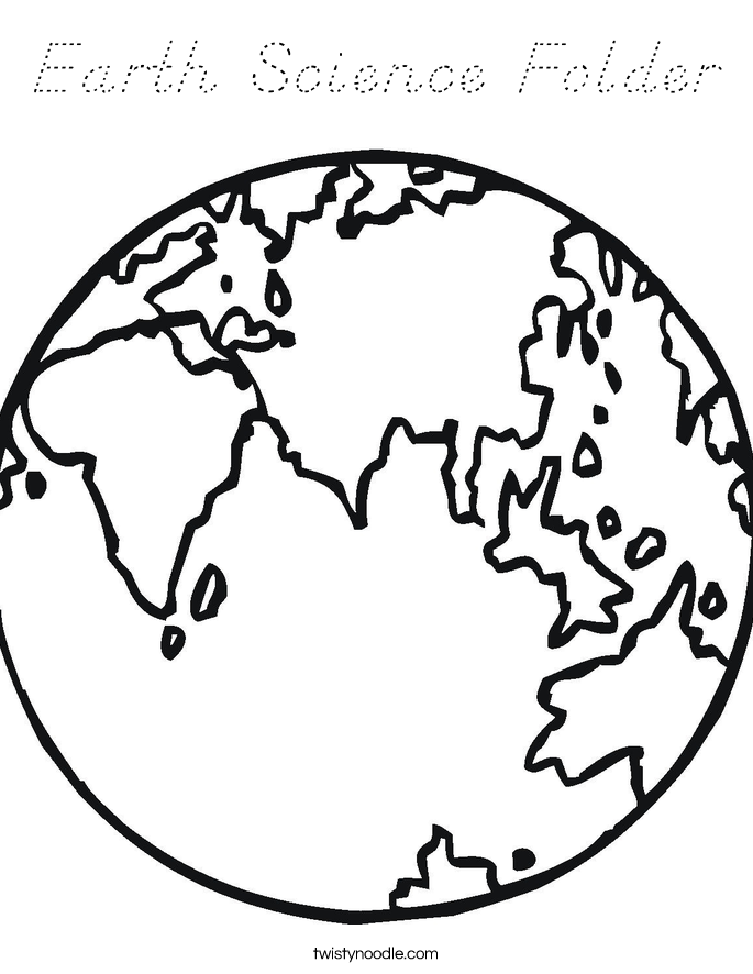 Earth Science Folder Coloring Page