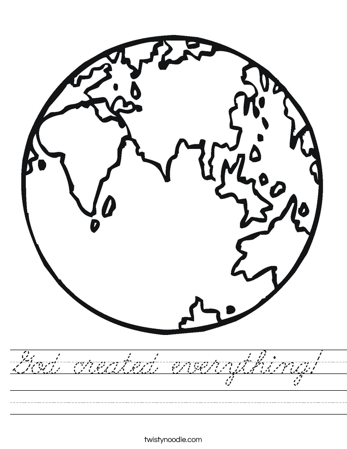 God created everything! Worksheet