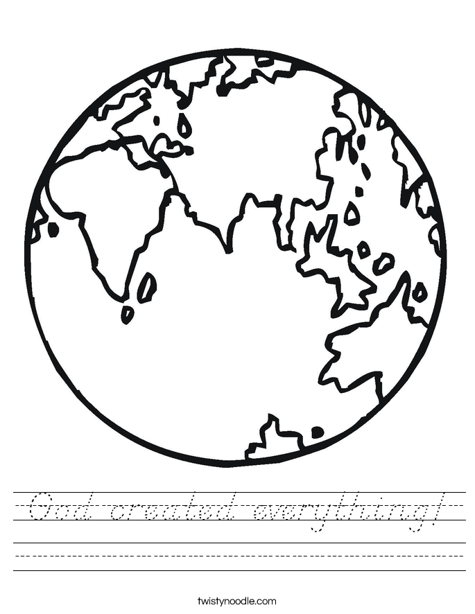 God created everything! Worksheet