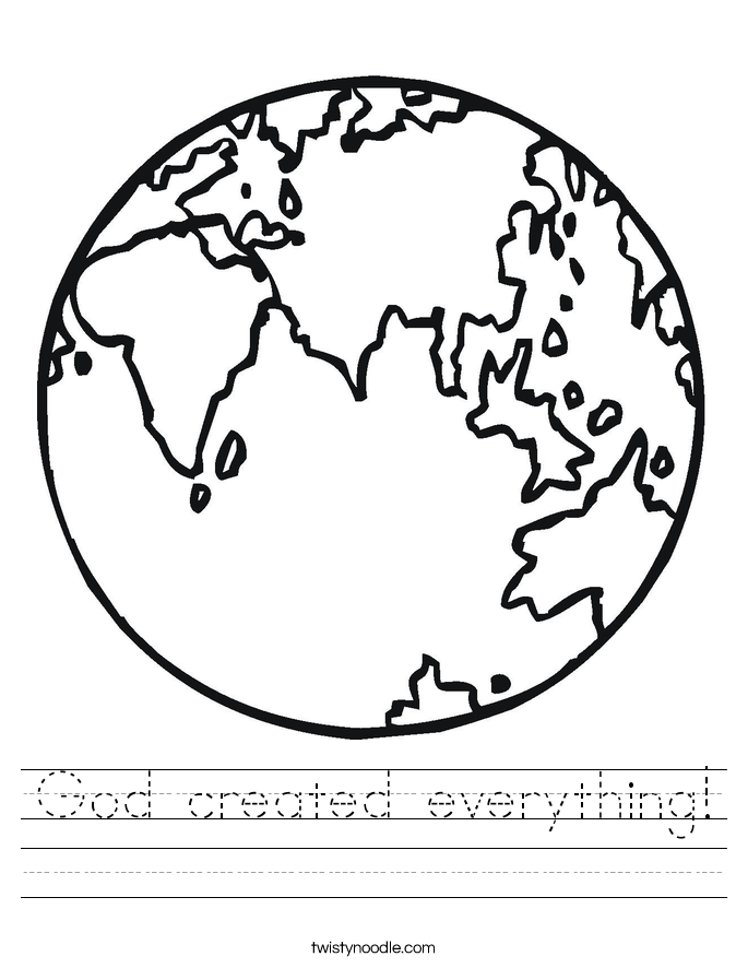 God created everything! Worksheet