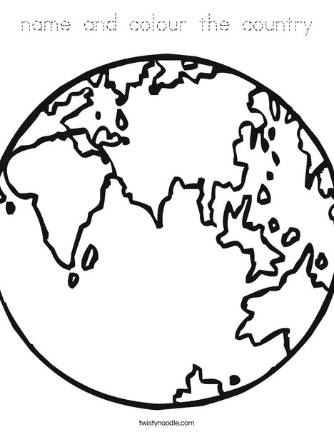 E is for Earth Coloring Page