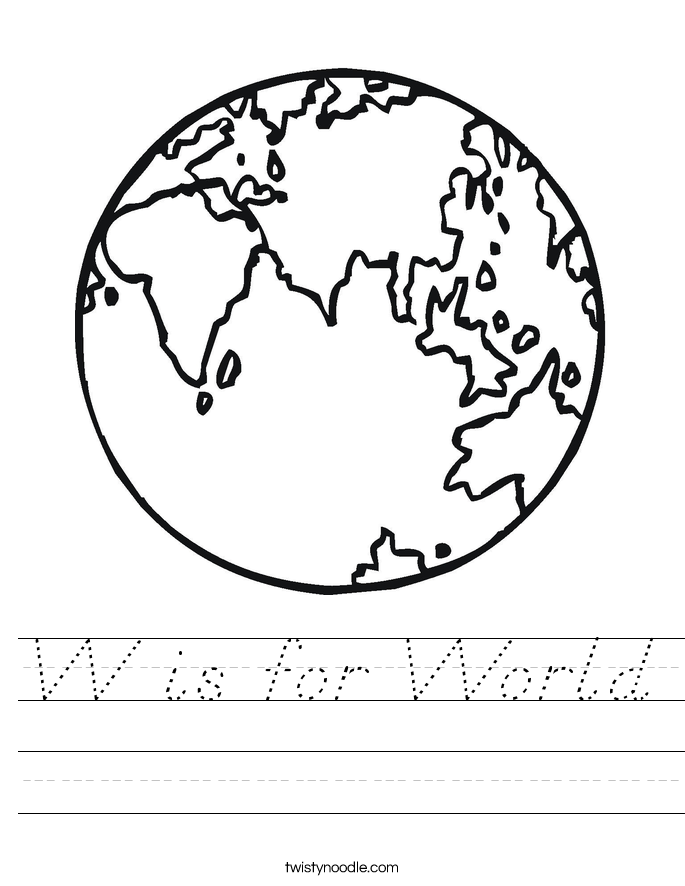 W is for World Worksheet