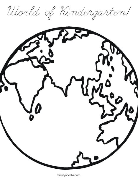 E is for Earth Coloring Page