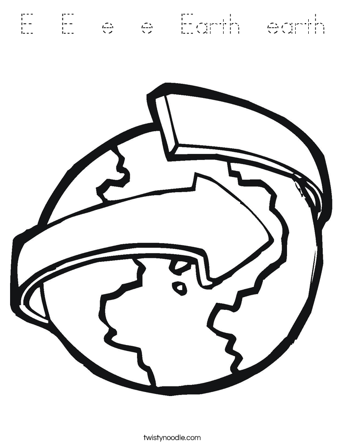 E  E  e  e  Earth  earth Coloring Page