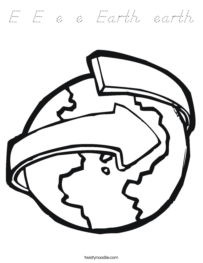 E  E  e  e  Earth  earth Coloring Page