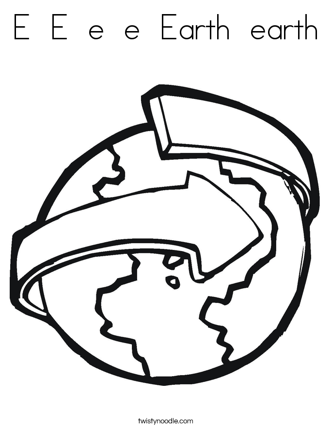 E  E  e  e  Earth  earth Coloring Page