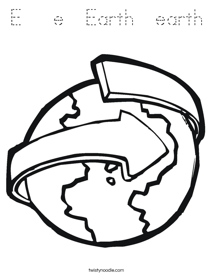 E   e  Earth  earth Coloring Page