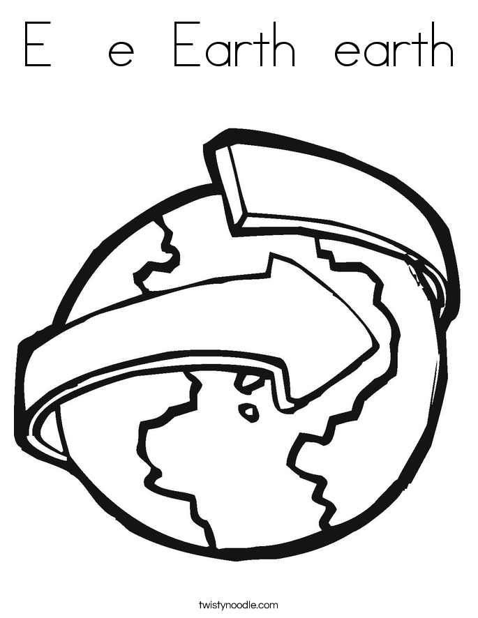 E   e  Earth  earth Coloring Page