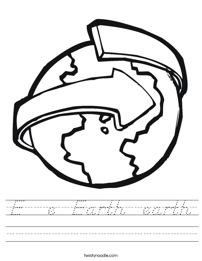 E   e  Earth  earth Worksheet