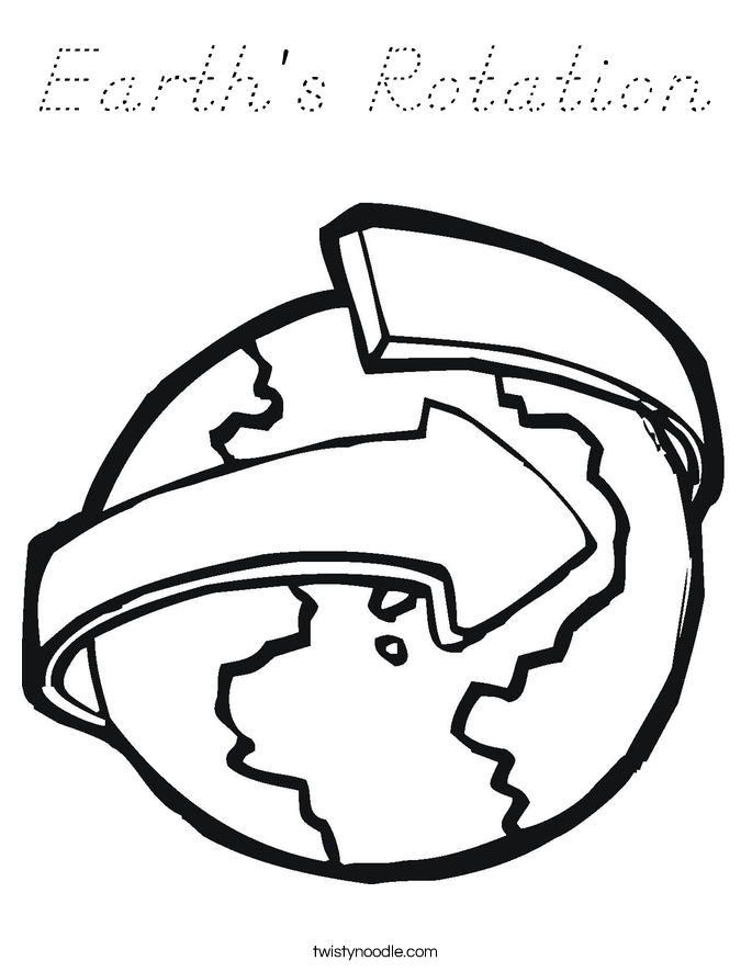 Earth's Rotation Coloring Page