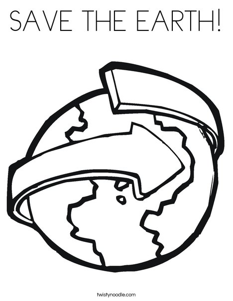 save the earth coloring page twisty noodle