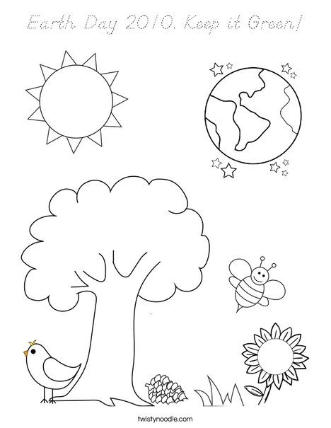Earth and Flower Coloring Page