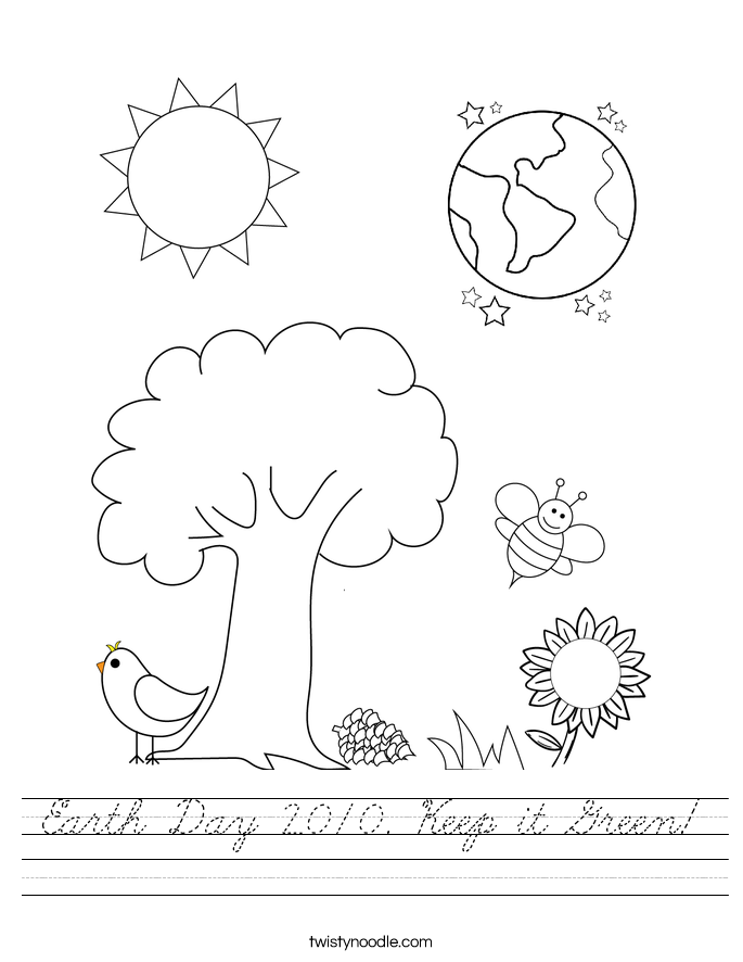Earth Day 2010. Keep it Green! Worksheet