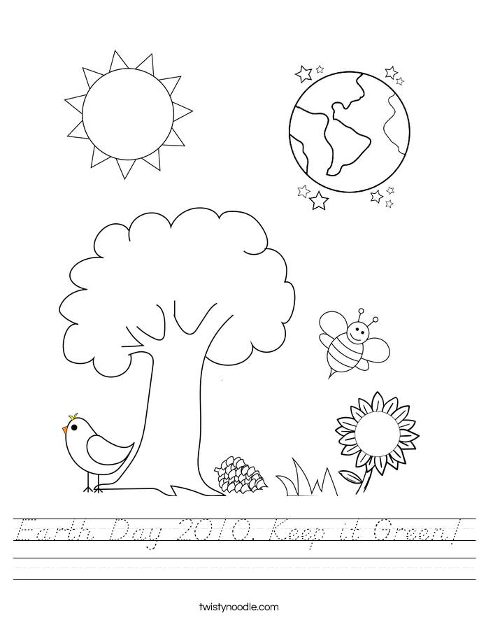 Earth Day 2010. Keep it Green! Worksheet