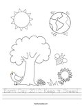 Earth Day 2010. Keep it Green! Worksheet