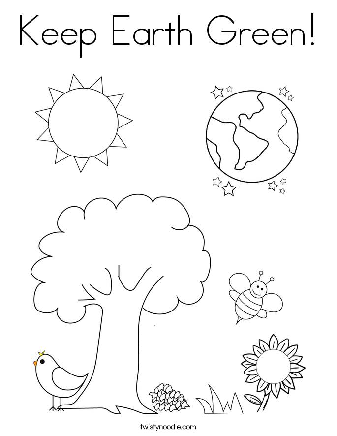 Keep Earth Green! Coloring Page