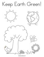 Keep Earth Green Coloring Page