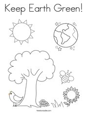 Earth and Flower Coloring Page